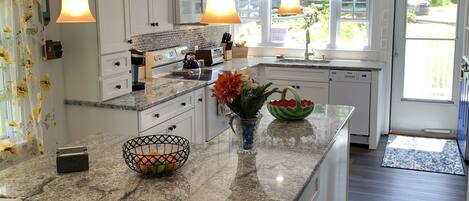 Fridge, microwave, stovetop, dishwasher