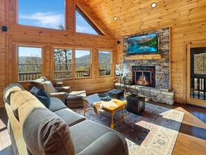 TV, fireplace, video games