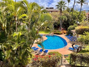Outdoor pool - REMODELED 2 BED/2 BATH CONDO W/OCEAN & MOUNTAIN VIEWS (Kihei)