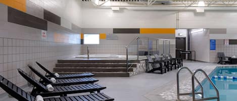 Indoor pool, pool loungers