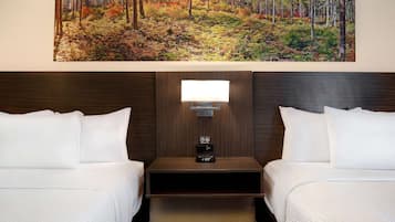 Room, 2 Queen Beds, Non Smoking | Desk, bed sheets