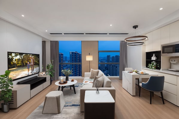 Deluxe Apartment, 1 Bedroom | Living area | LED TV - Somerset Taihu New City CBD Wuxi (Wuxi)