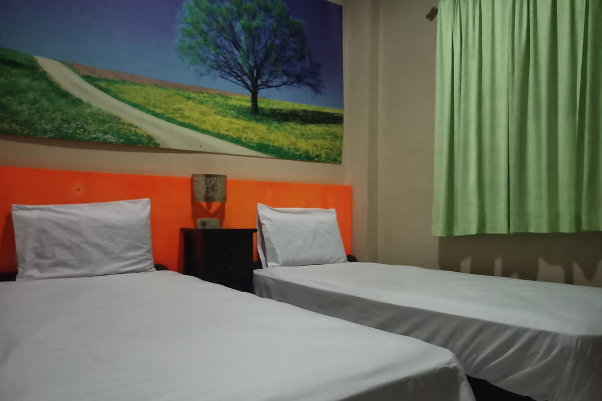 Laptop workspace, free WiFi, bed sheets