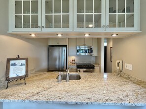 Fridge, microwave, oven, stovetop - Beachfront 2 bedroom condo, Glen Arbor (Glen Arbor)