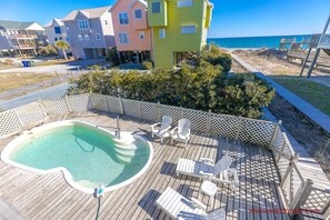 A heated pool - Sea-Sun's Greetings! Steps to the beach! Private Pool!  Pet Friendly! (Surf City)