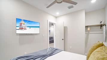 Blackout curtains, iron/ironing board, free WiFi