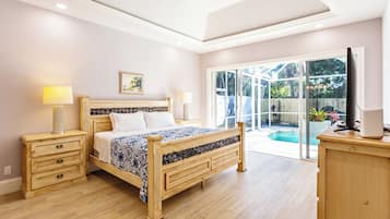 Rumah Comfort, 4 kamar tidur, dapur, pemandangan kolam renang | 4 kamar tidur, setrika/meja setrika, Wi-Fi gratis, dan seprai linen