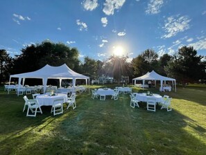 Outdoor banquet area