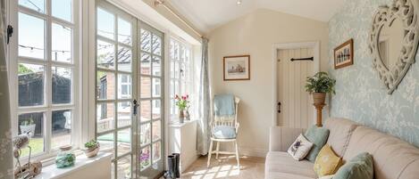 Televisión y chimenea