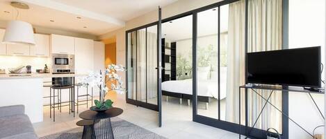 1 sovrum, skrivbord, wi-fi och sängkläder