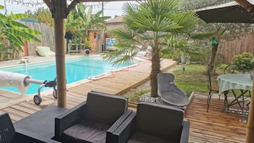 Piscine extérieure, piscine chauffée