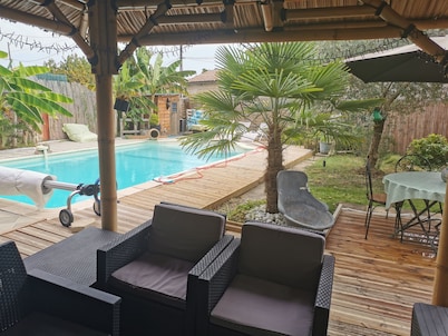 Maison Pierre 9 Couchages Piscine Chauffée Jacuzzi