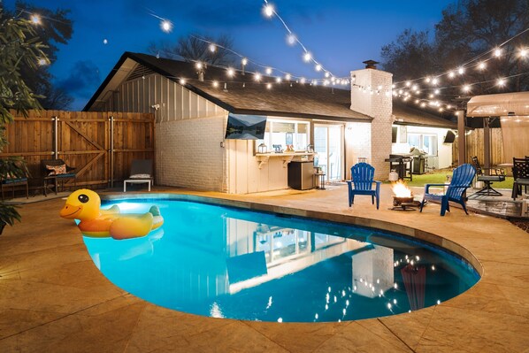 A heated pool