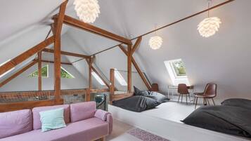 3 slaapkamers, een bureau, een strijkplank/strijkijzer, gratis wifi