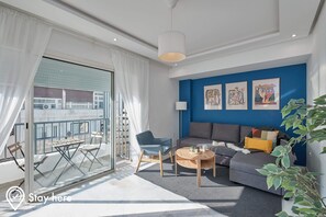 Senior Apartment | Living area | 46-inch Smart TV with cable channels, TV