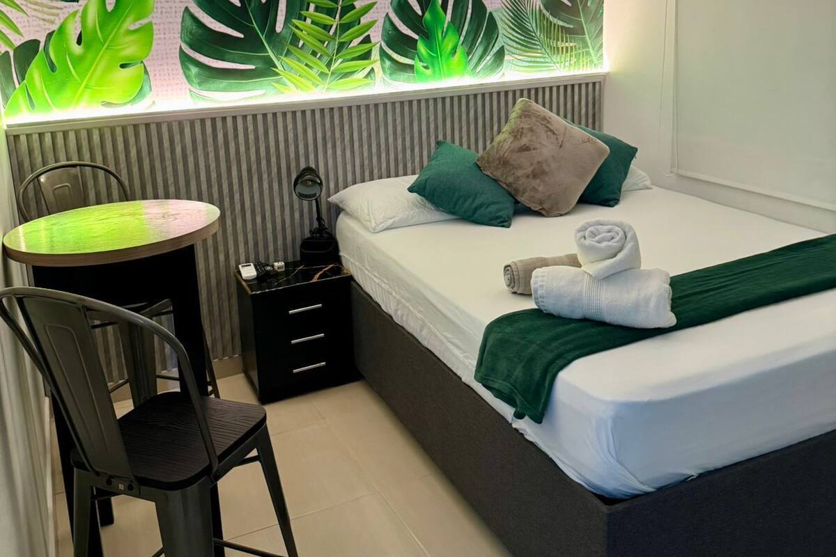 Pillow-top beds, laptop workspace, free WiFi, individually decorated