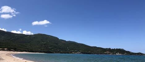 Beach nearby, sun-loungers