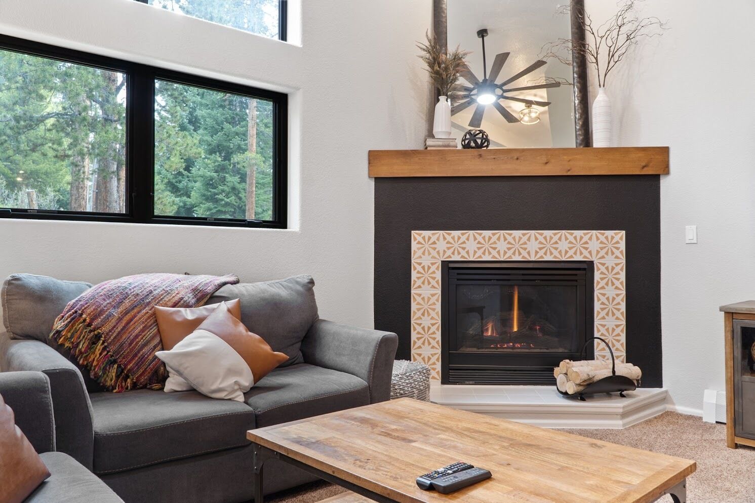 Smart TV, chimenea, videojuegos y libros 