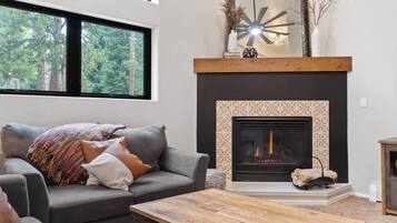 Smart TV, chimenea, videojuegos y libros