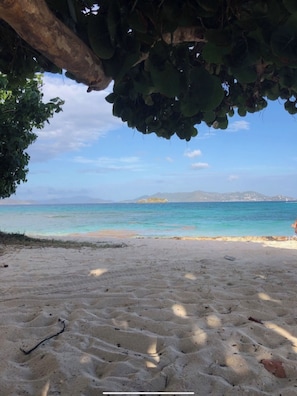 On the beach, sun-loungers, beach towels - Sapphire Beach! Walk Out Beach Front only 52 steps to sand!! Updated (St Thomas)