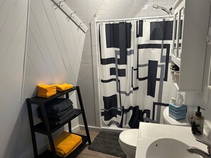 Handdoeken, zeep, shampoo, toiletpapier