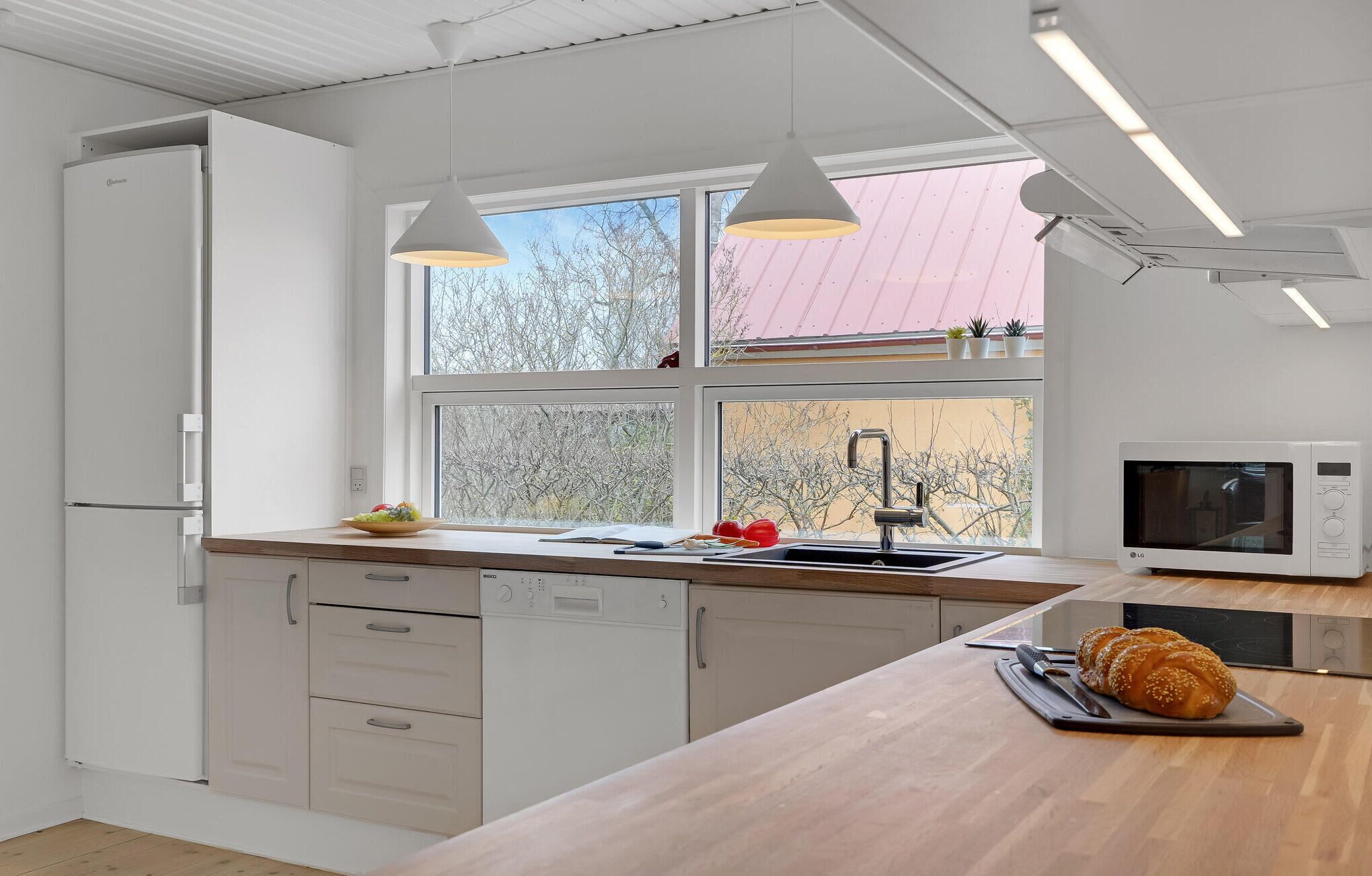 Kühlschrank, Mikrowelle, Herdplatte, Geschirrspüler