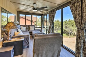 TV, fireplace - Hot Tub & Deck: Pet-Friendly Home in Payson (Payson)