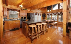 Fridge, microwave, oven, stovetop - Logged Inn - Play Games & Soak in the Hot Tub (Pigeon Forge)