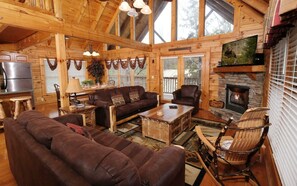 TV, fireplace, video games, foosball - Logged Inn - Play Games & Soak in the Hot Tub (Pigeon Forge)