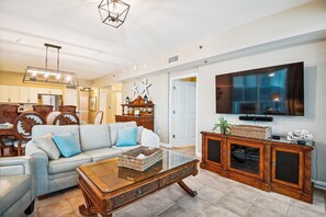 Condo, 3 Bedrooms | Living area - Shores of Panama 401 - 4th Floor 3 Bedroom/3 Bath . Same Floor Resv. Parking! Updated! 3 Condo by RedAwning (Panama City Beach)