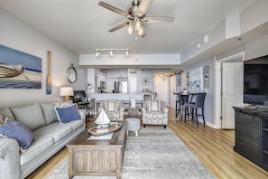 Condo, 1 Bedroom | Living area - Shores of Panama 1011 - 1 Bedroom+Bunks . Free Fun! 1 Condo by RedAwning (Panama City Beach)