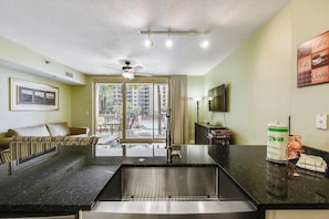 Private kitchen - Shores of Panama 204 - 2nd Floor 2 Bedroom . Same Floor Reserved Parking. Free Fun 2 Condo by RedAwning (Panama City Beach)