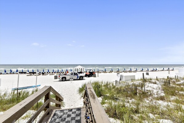 Condo, 2 Bedrooms | Beach | On the beach - Emerald Beach Resort 225- 2 Bedroom/2 Bath+bunks 2 Condo by Redawning (Panama City Beach)