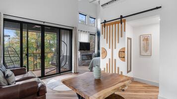 TV, fireplace, offices