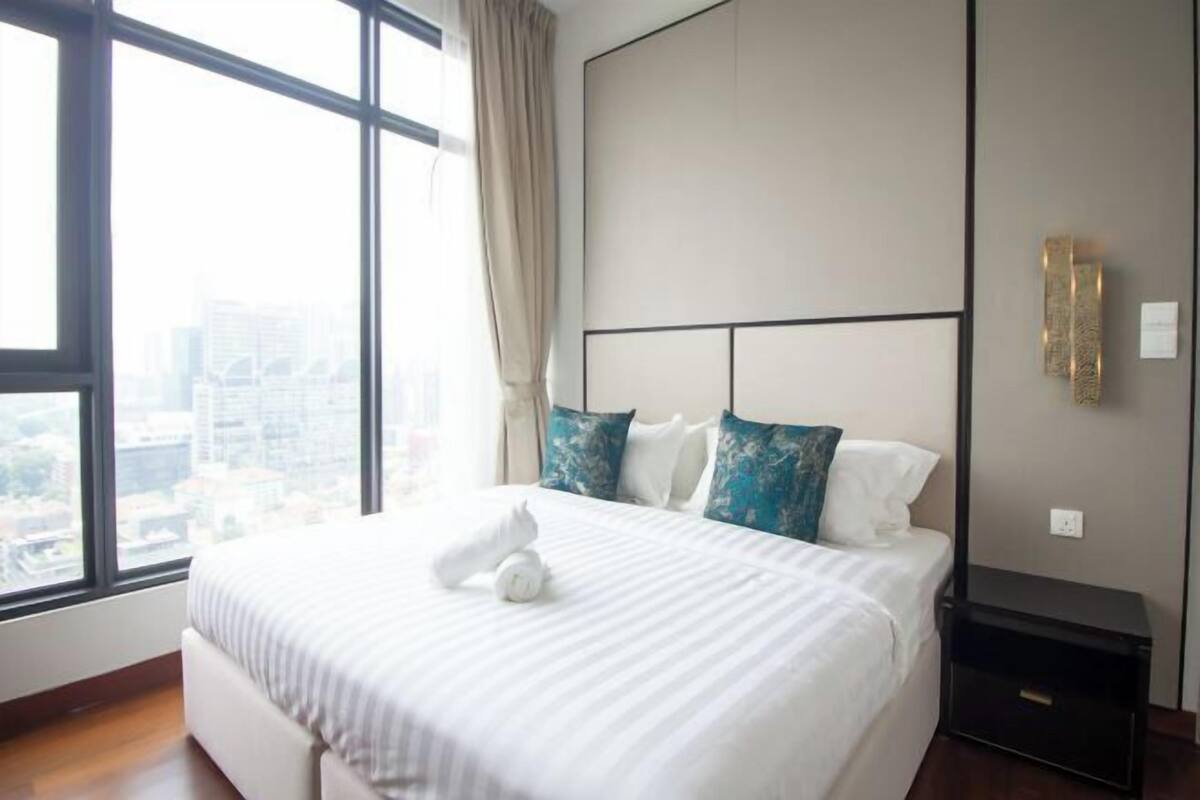 Premium bedding, desk, blackout drapes, iron/ironing board