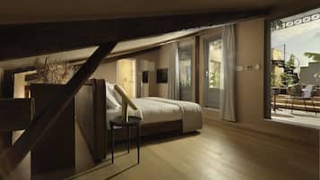 Nidus Suite Acropolis View & Jacuzzi | 1 dormitorio, ropa de cama de alta calidad, minibar y caja fuerte