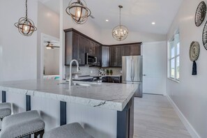 Private kitchen - Two, Yes, Two Brand New Homes, Side By Side, Creating The Palace To Fit The Entire Crew. 8 Bedroom Home by RedAwning (Fort Myers Beach)