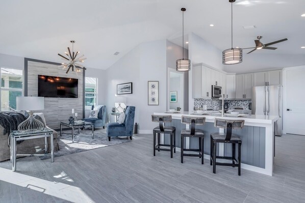 Dining - Two, Yes, Two Brand New Homes, Side By Side, Creating The Palace To Fit The Entire Crew. 8 Bedroom Home by RedAwning (Fort Myers Beach)