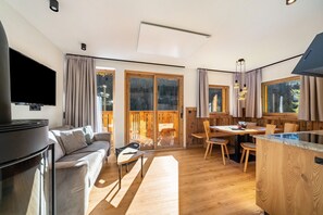 Televisión y chimenea 