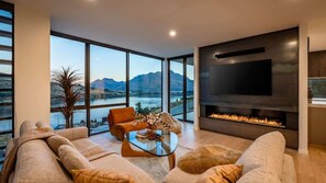 TV, fireplace, offices