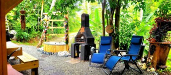 Secluded Jungle Cabin with outdoor tub, Sky Light and Fire Pit in Rincón