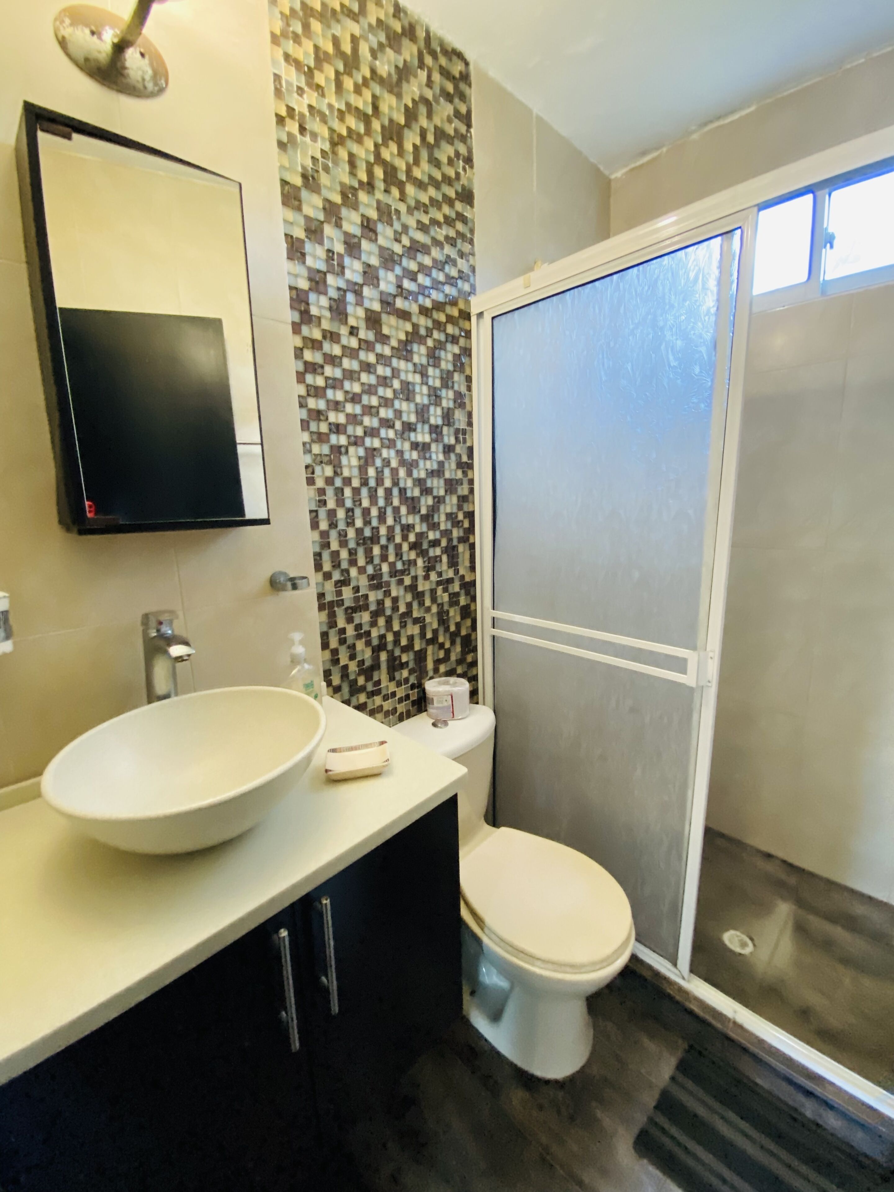 Superior Apartment | Bathroom | Shower, towels, toilet paper