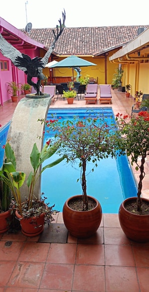Basic Double Room, 2 Queen Beds, Non Smoking, Mountain View | Terrace/patio