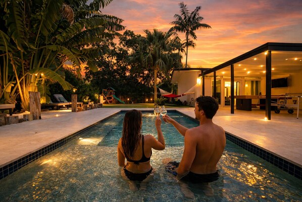 Outdoor pool, a heated pool