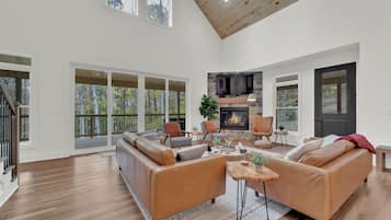 Smart TV, fireplace, video games, ping pong