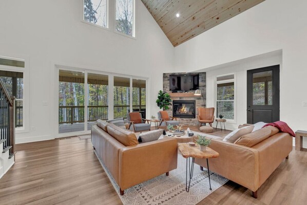 Smart TV, fireplace, video games, ping pong