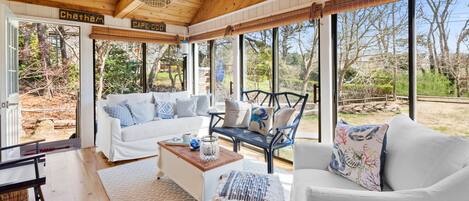 Smart TV, chimenea y libros