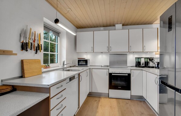 Kühlschrank, Mikrowelle, Herdplatte, Geschirrspüler