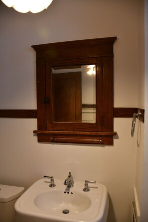 Hair dryer, towels, soap, shampoo - Charming historic apartment 2 blocks from Iron Ore Heritage Trail (Negaunee)