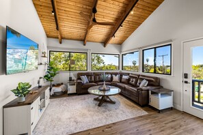 Smart TV, libros, estéreo